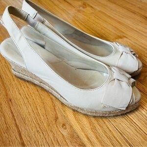 Elegant Cream Wedge Sandals Size 9 Brand New